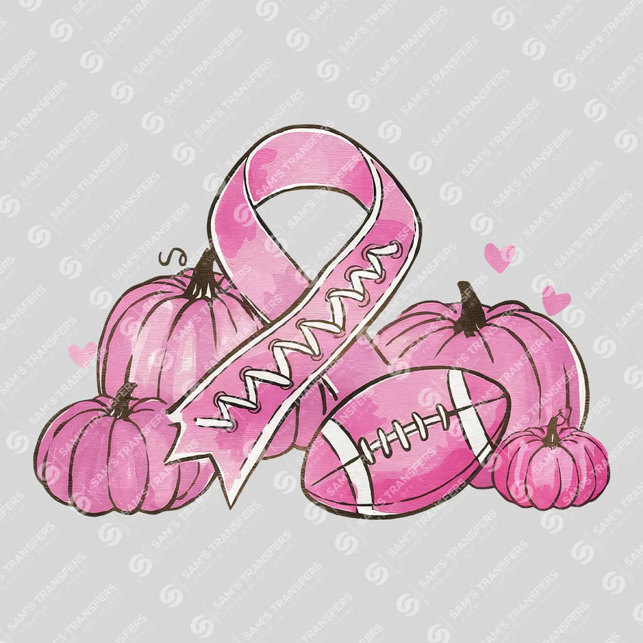 Pink Pumpkin Football Ready-to-Press DTF Transfer | SAT06005