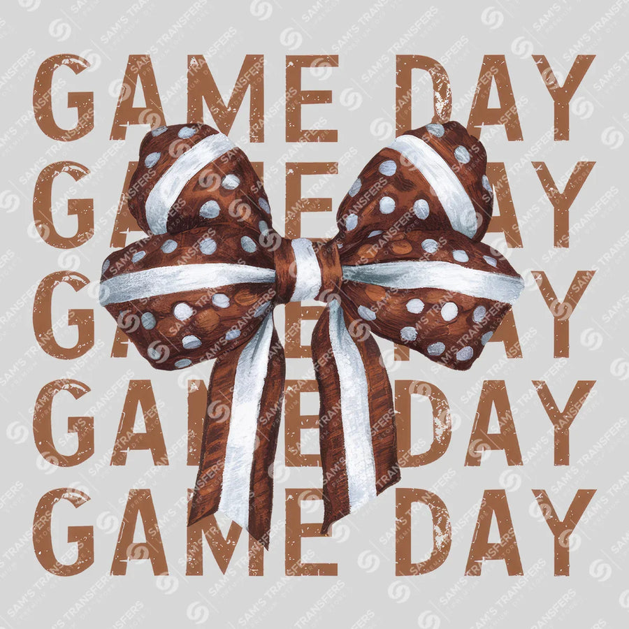 Game Day Polka Bow Ready-to-Press DTF Transfer | SAT06008