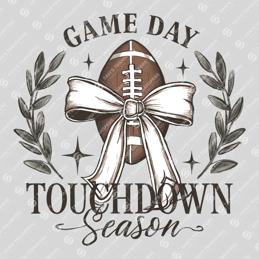 Game Day Touchdown Season Bow Ready-to-Press DTF Transfer | SAT06012
