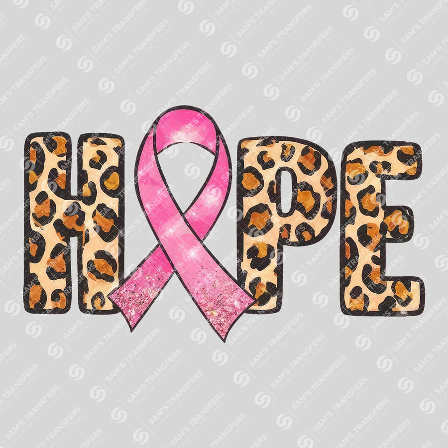 Hope Leopard Ribbon Ready-to-Press DTF Transfer | SAT06020