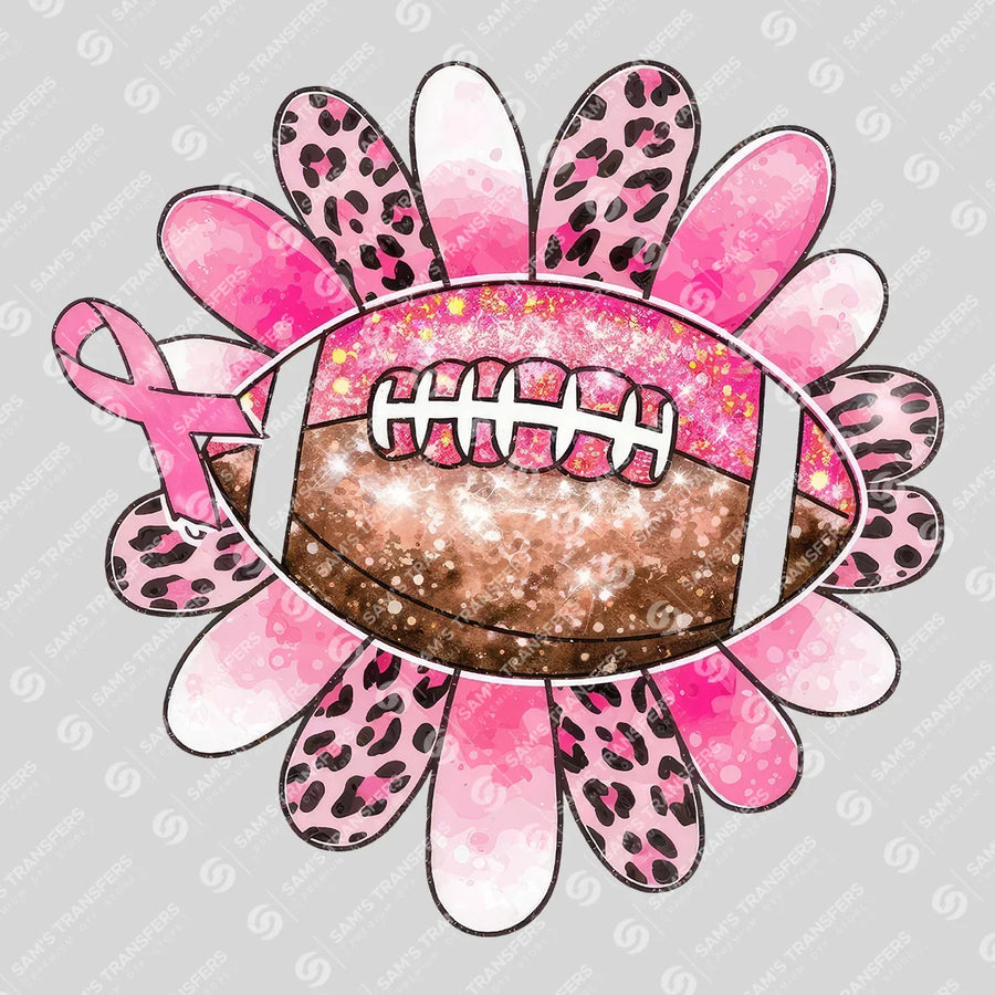 Pink Football Daisy Ready-to-Press DTF Transfer | SAT06028