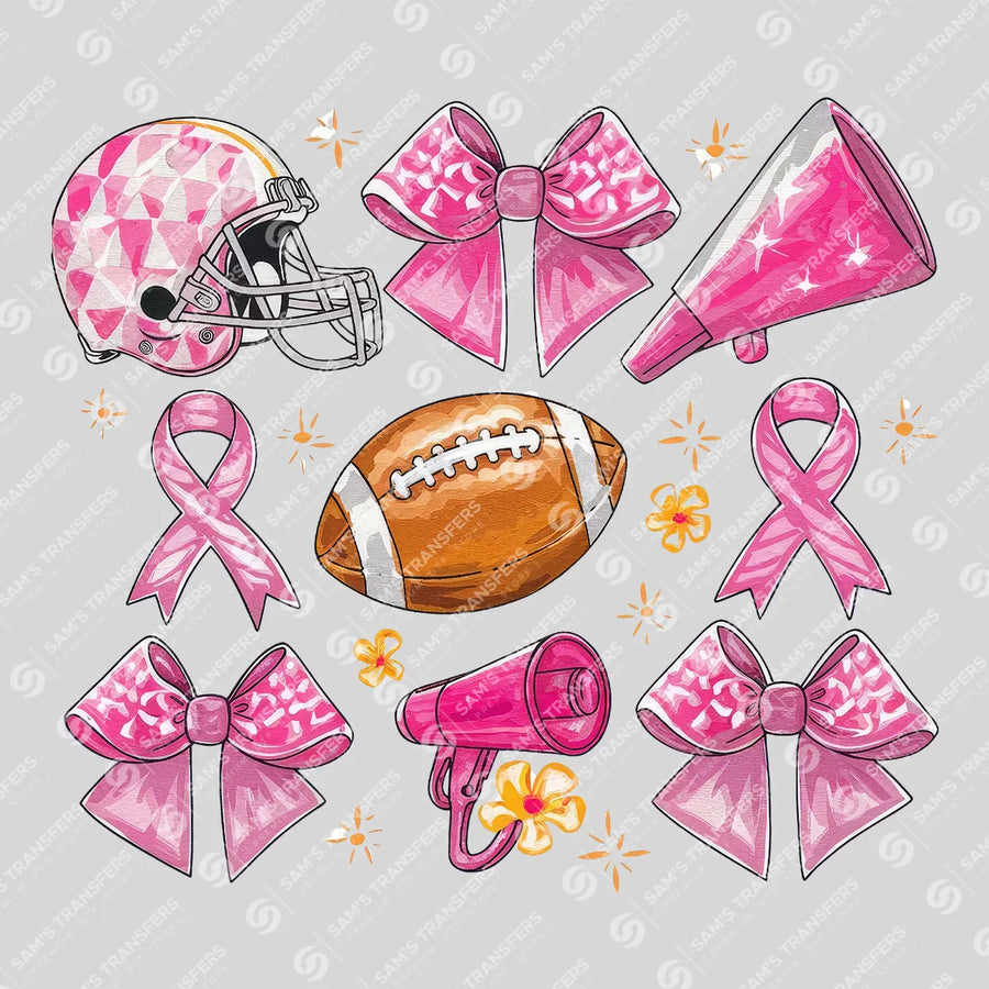 Pink Out Cheer Football Ready-to-Press DTF Transfer | SAT06029