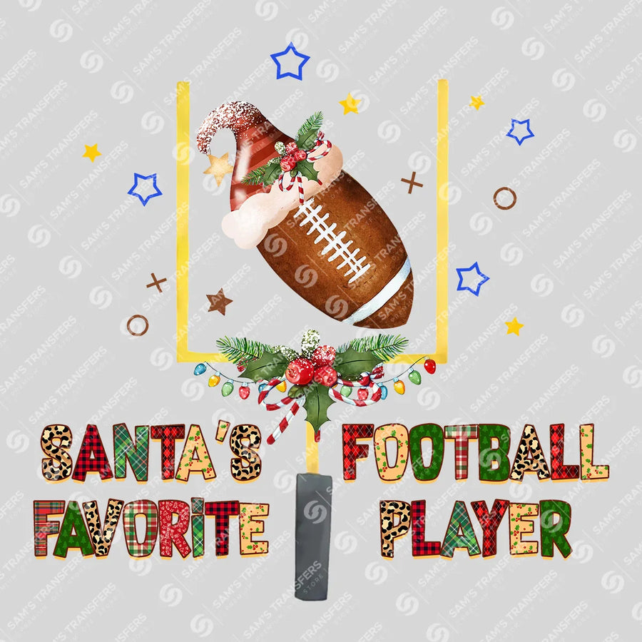 Santa's Favorite Football Player Ready-to-Press DTF Transfer | SAT06040