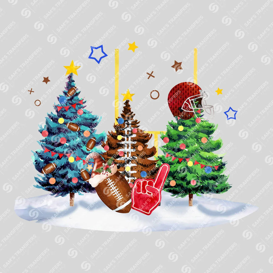 Football Christmas Trees Ready-to-Press DTF Transfer | SAT06042