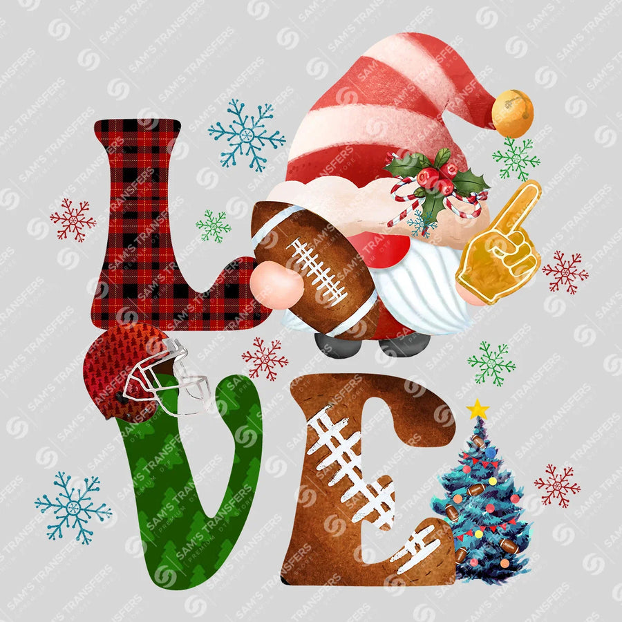 Football Love Christmas Gnome Ready-to-Press DTF Transfer | SAT06050