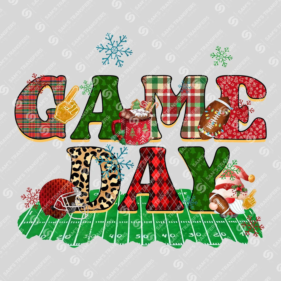 Game Day Christmas Plaid Ready-to-Press DTF Transfer | SAT06051