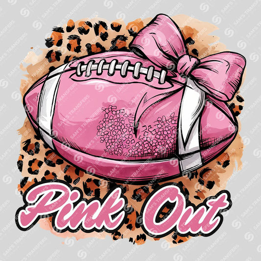 Apparel featuring a Pink Out Football Bow-themed DTF transfer.