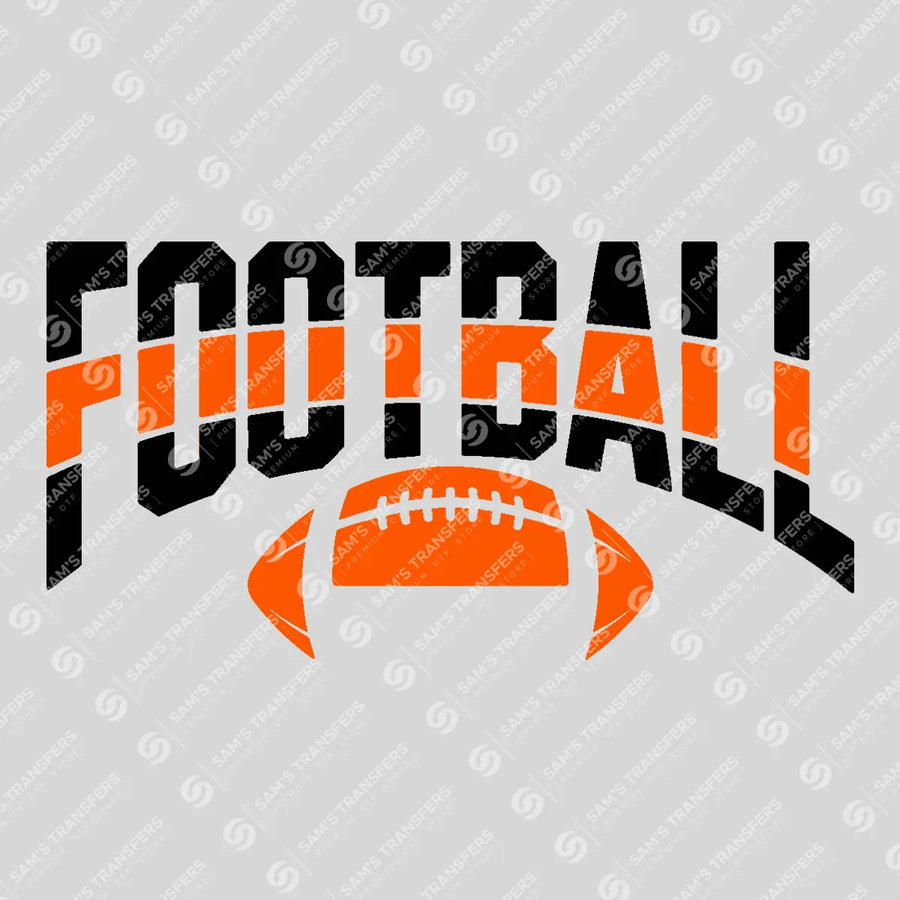 Football Block Orange Ready-to-Press DTF Transfer | SAT06064