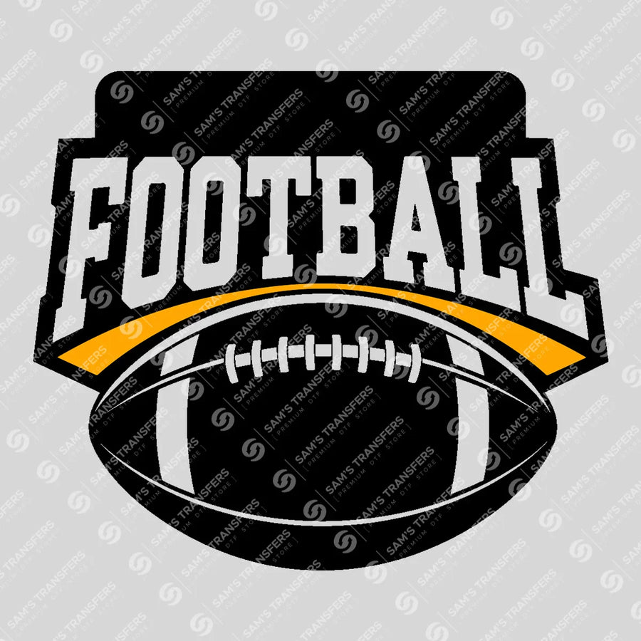 Football Shield Black Ready-to-Press DTF Transfer | SAT06078