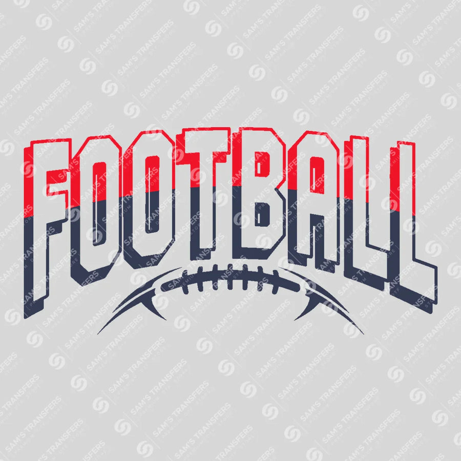 Football Laces Navy Red Ready-to-Press DTF Transfer | SAT06081