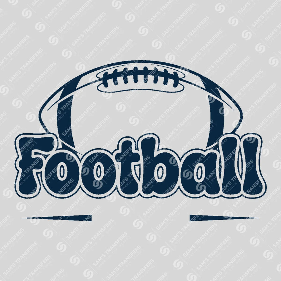 Football Bubble Navy Ready-to-Press DTF Transfer | SAT06082