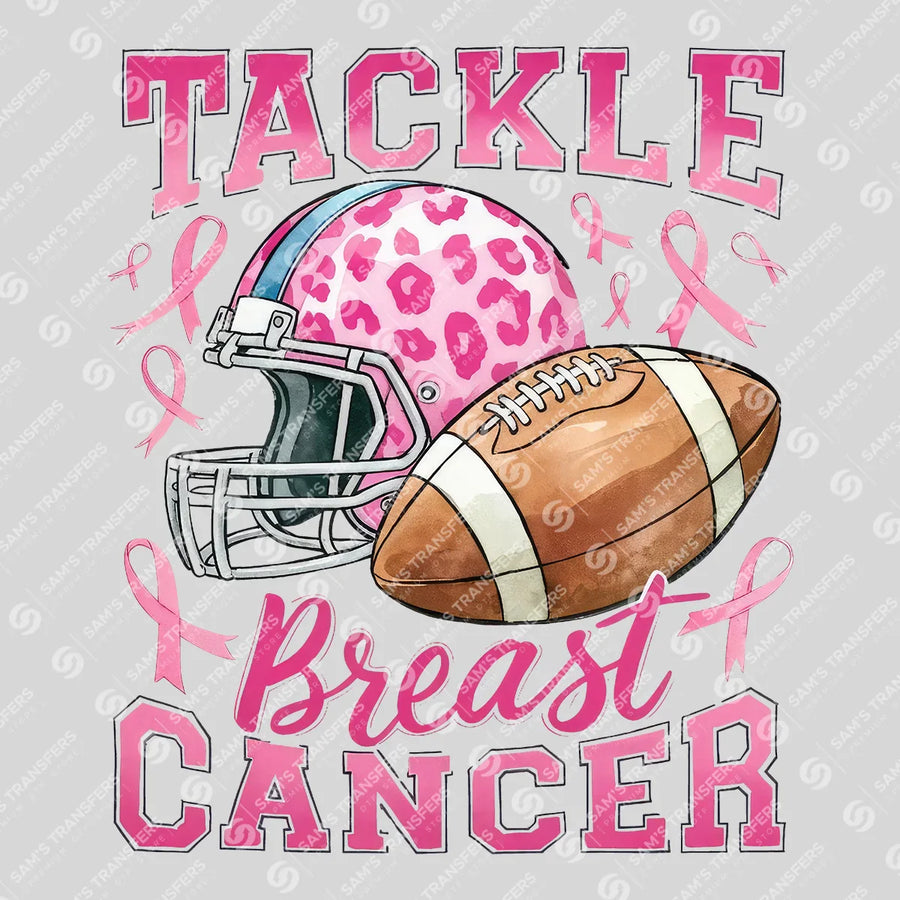 Tackle Breast Cancer Helmet Ready-to-Press DTF Transfer | SAT06087
