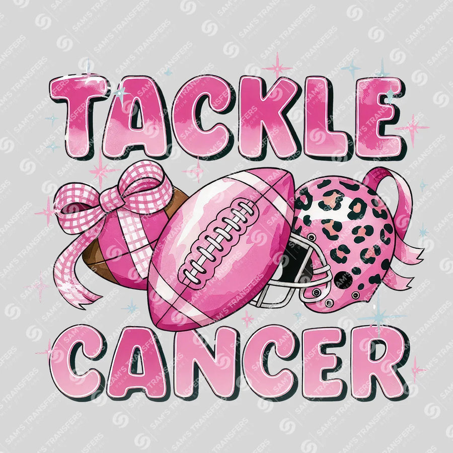 Tackle Cancer Pink Bow Ready-to-Press DTF Transfer | SAT06091