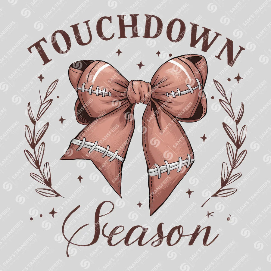 Touchdown Season Pink Bow Ready-to-Press DTF Transfer | SAT06101