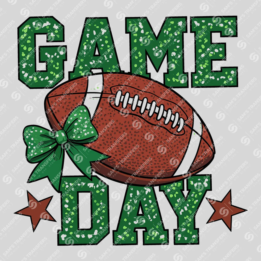 Game Day Green Glitter Ready-to-Press DTF Transfer | SAT06113