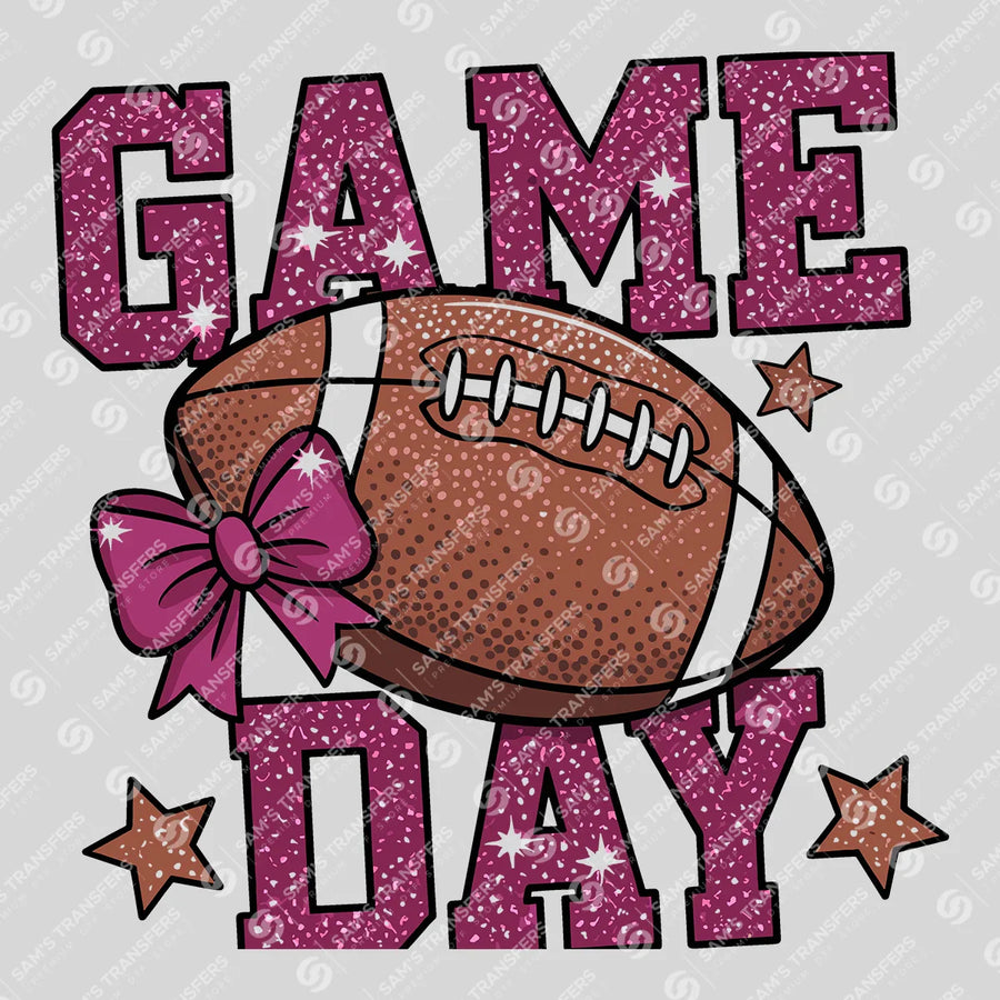 Game Day Pink Glitter Ready-to-Press DTF Transfer | SAT06116