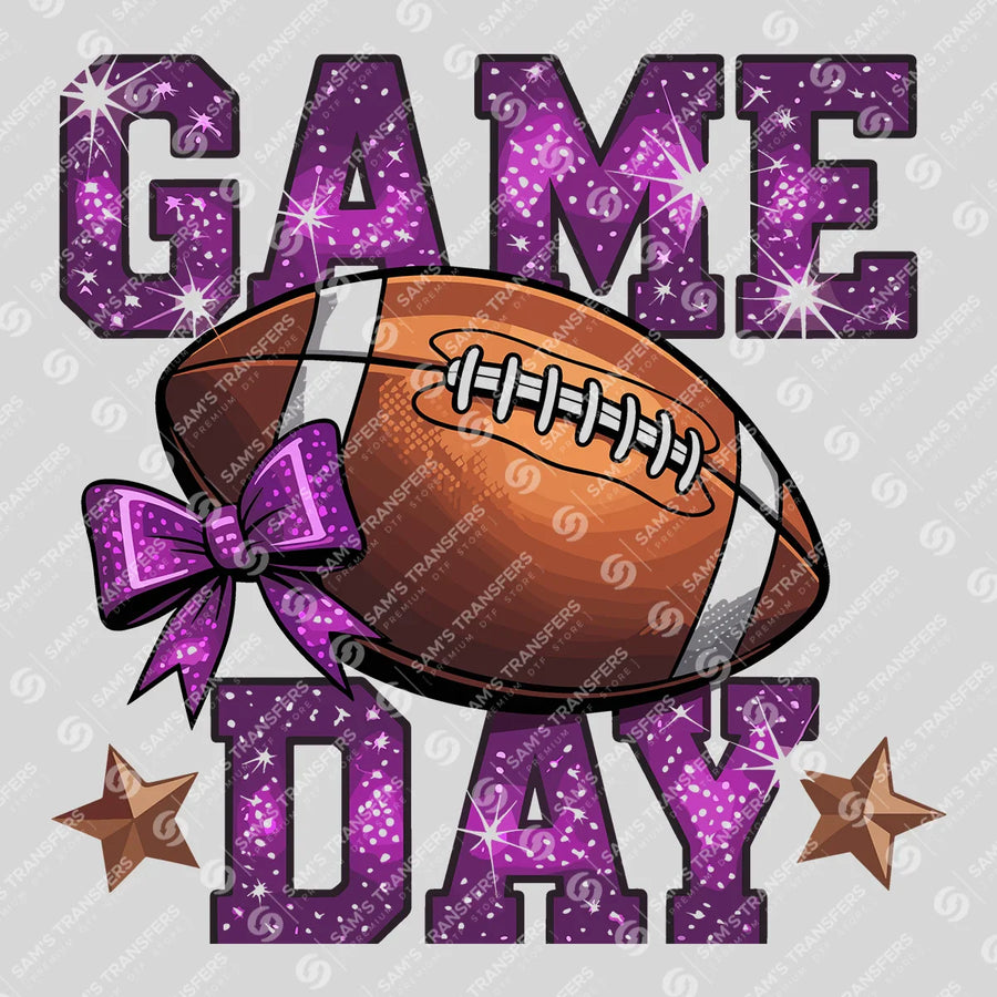 Game Day Purple Glitter Ready-to-Press DTF Transfer | SAT06123