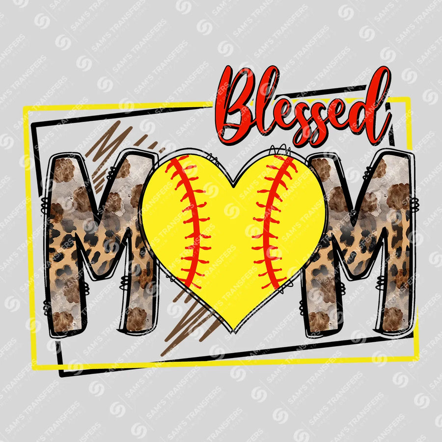 Blessed Mom Softball Ready-to-Press DTF Transfer | SAT06135