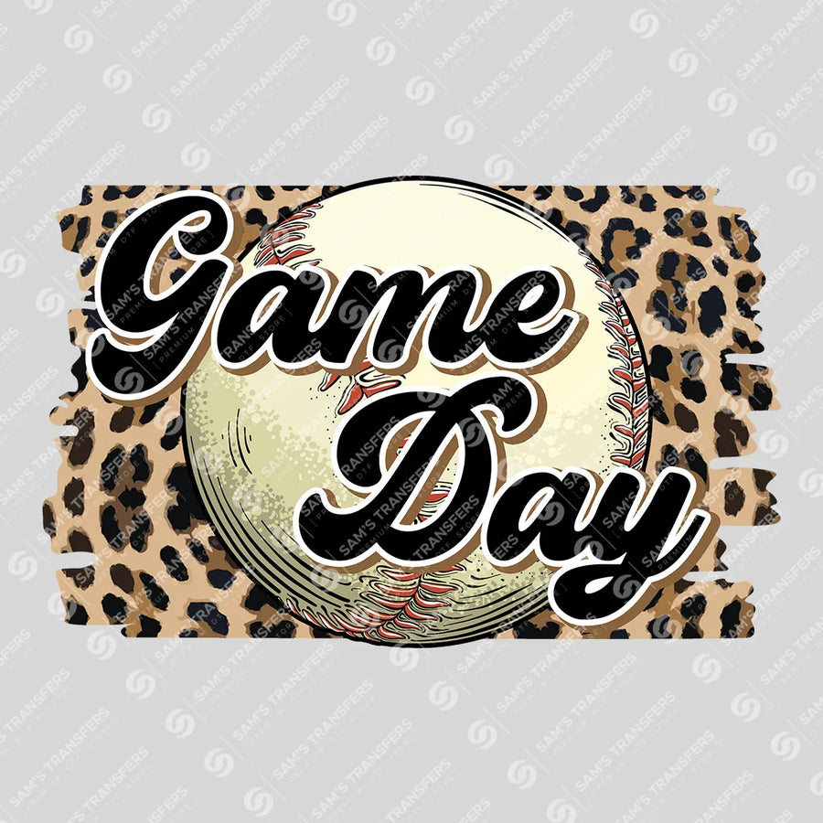 Game Day Baseball Leopard Ready-to-Press DTF Transfer | SAT06137