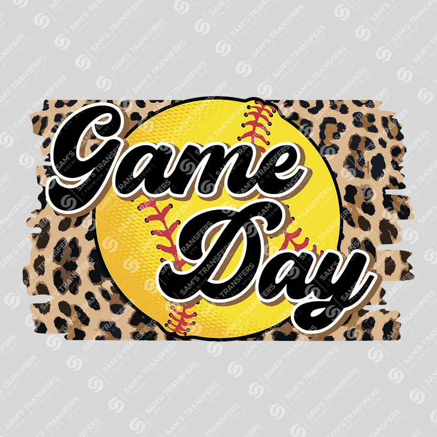 Game Day Softball Leopard Ready-to-Press DTF Transfer | SAT06141
