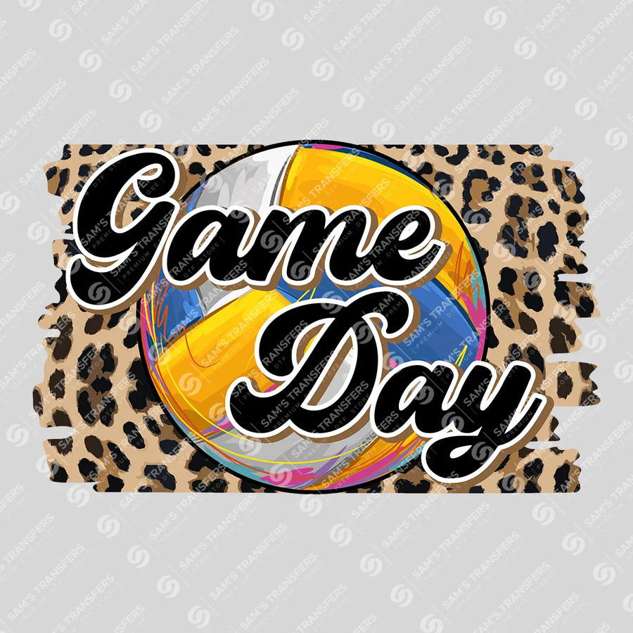 Game Day Volleyball Leopard Ready-to-Press DTF Transfer | SAT06142