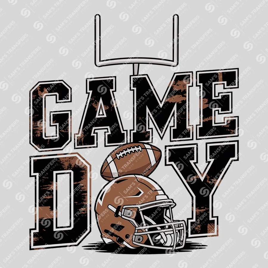 Game Day Distressed Brown Ready-to-Press DTF Transfer | SAT06146
