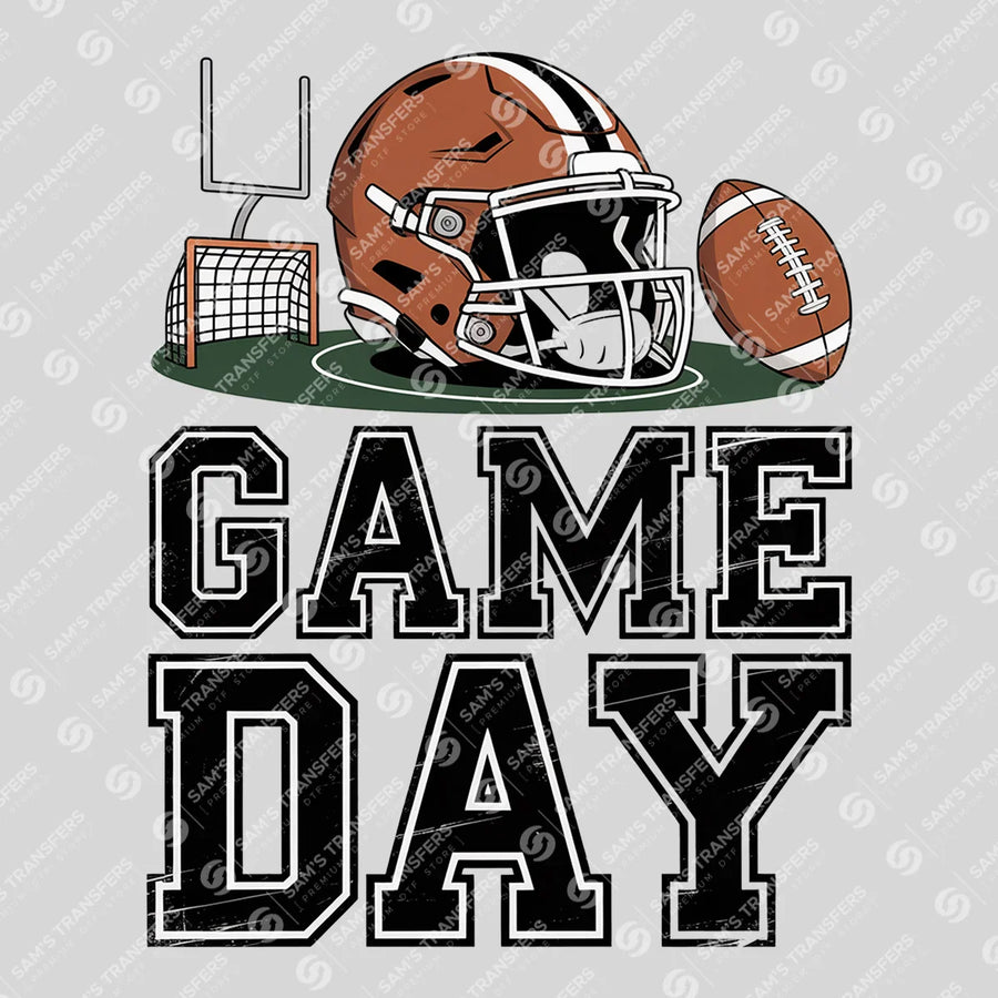 Game Day Helmet Black Ready-to-Press DTF Transfer | SAT06154