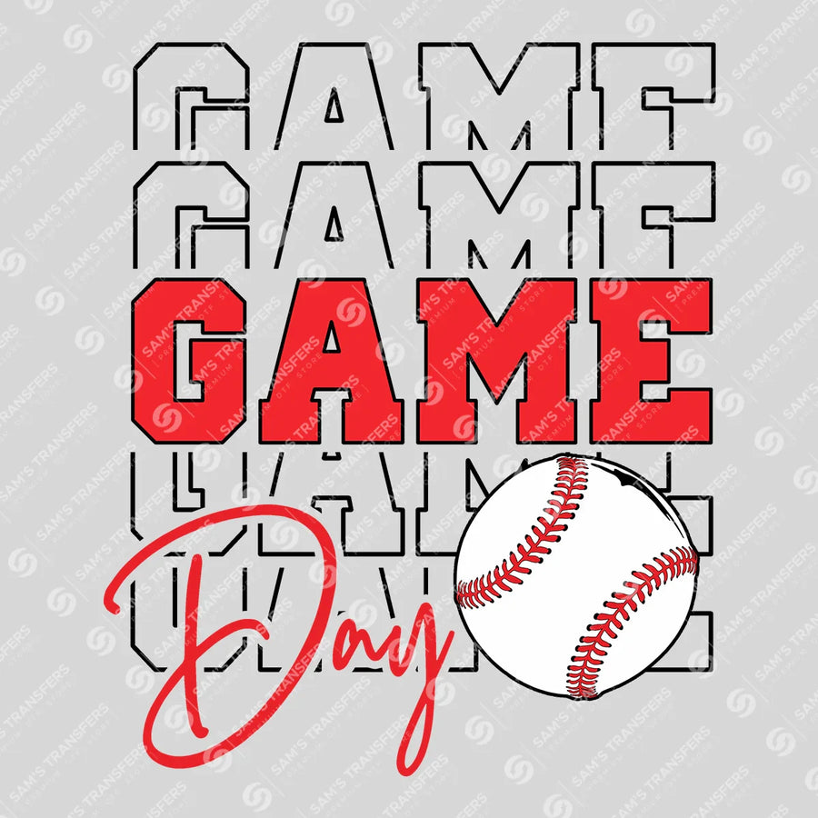 Game Day Baseball Stacked Ready-to-Press DTF Transfer | SAT06155