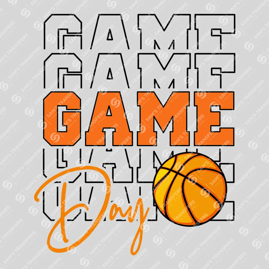 Game Day Basketball Stacked Ready-to-Press DTF Transfer | SAT06156