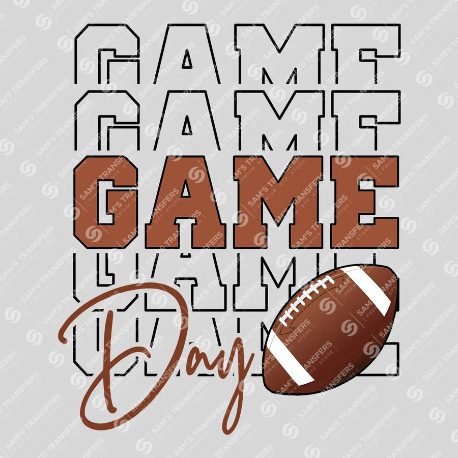 Game Day Football Stacked Ready-to-Press DTF Transfer | SAT06157
