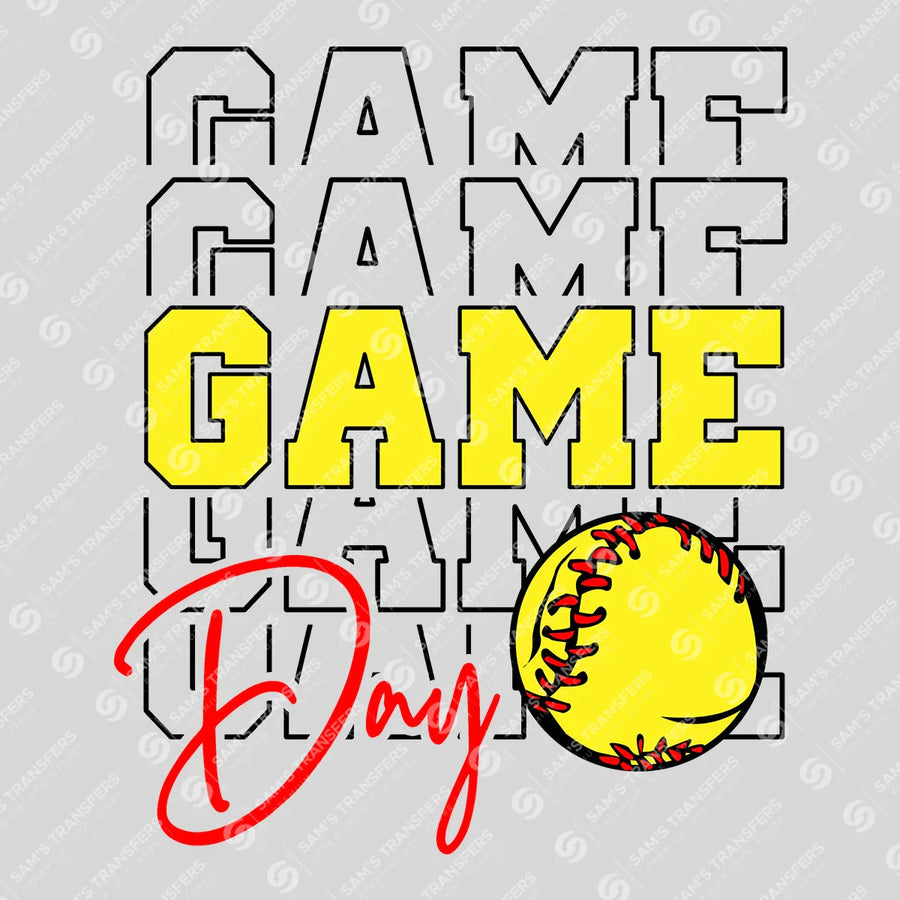 Game Day Softball Stacked Ready-to-Press DTF Transfer | SAT06159