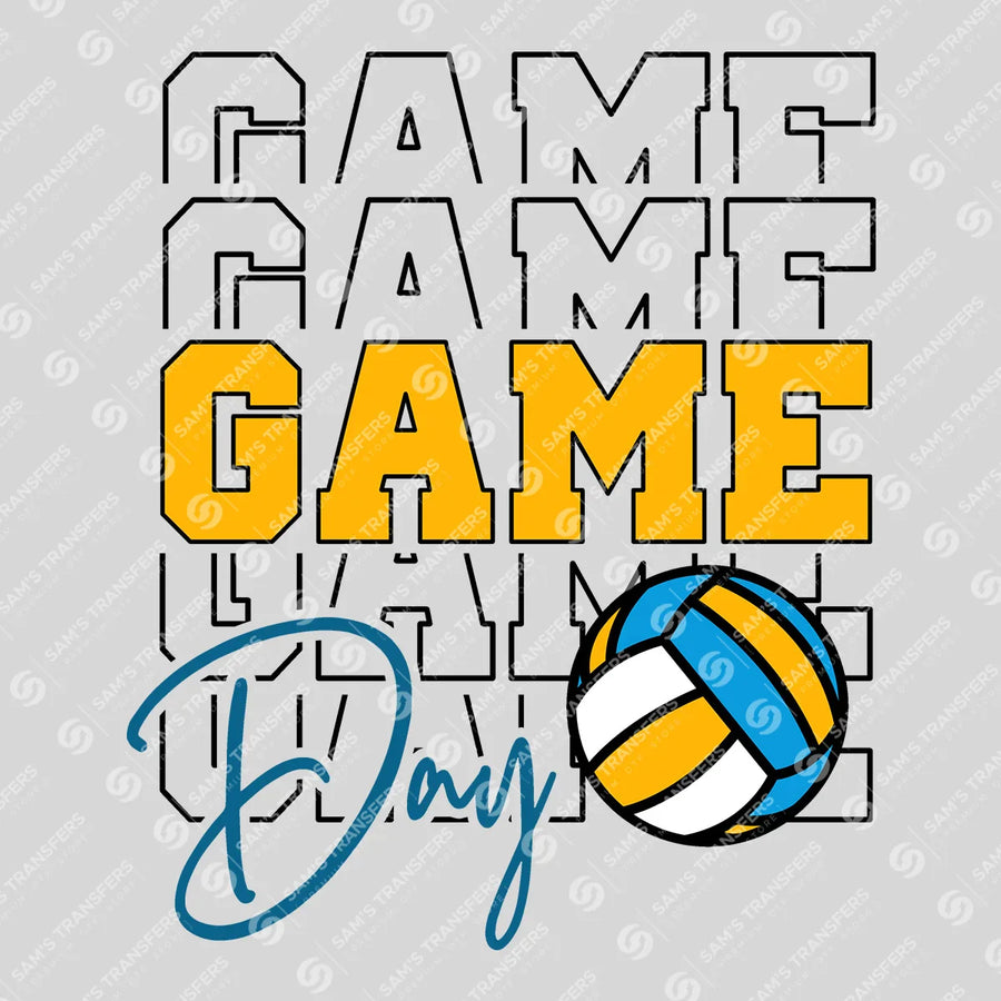 Game Day Volleyball Stacked Ready-to-Press DTF Transfer | SAT06160