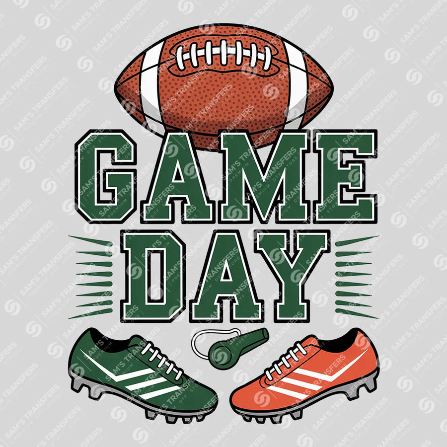 Game Day Cleats Green Ready-to-Press DTF Transfer | SAT06163