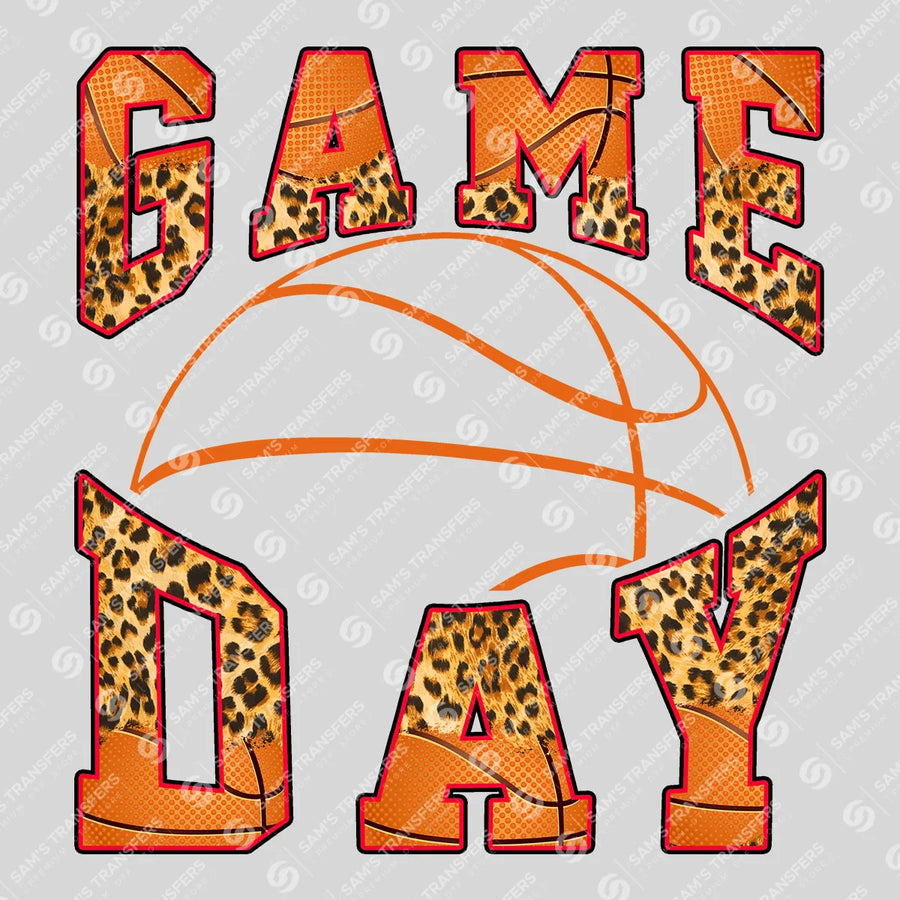 Game Day Leopard Basketball Ready-to-Press DTF Transfer | SAT06168