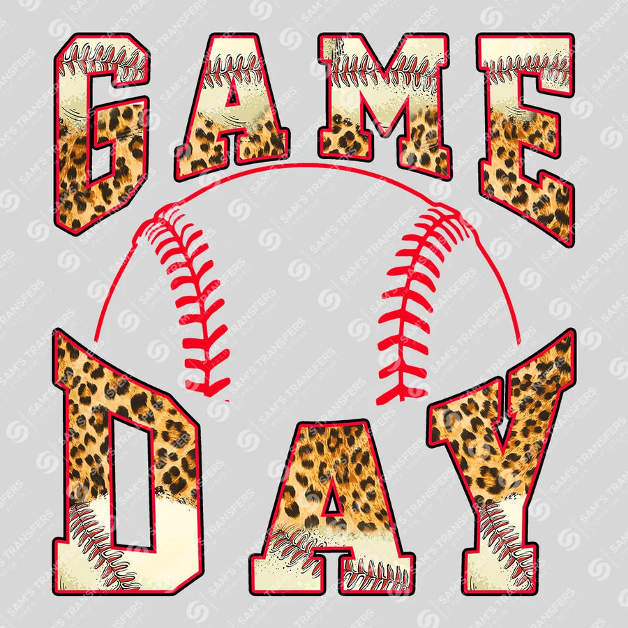 Game Day Leopard Baseball Ready-to-Press DTF Transfer | SAT06169
