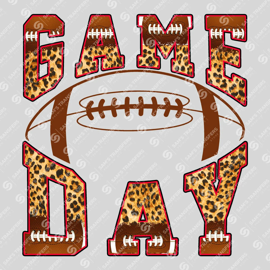 Game Day Leopard Football Ready-to-Press DTF Transfer | SAT06170