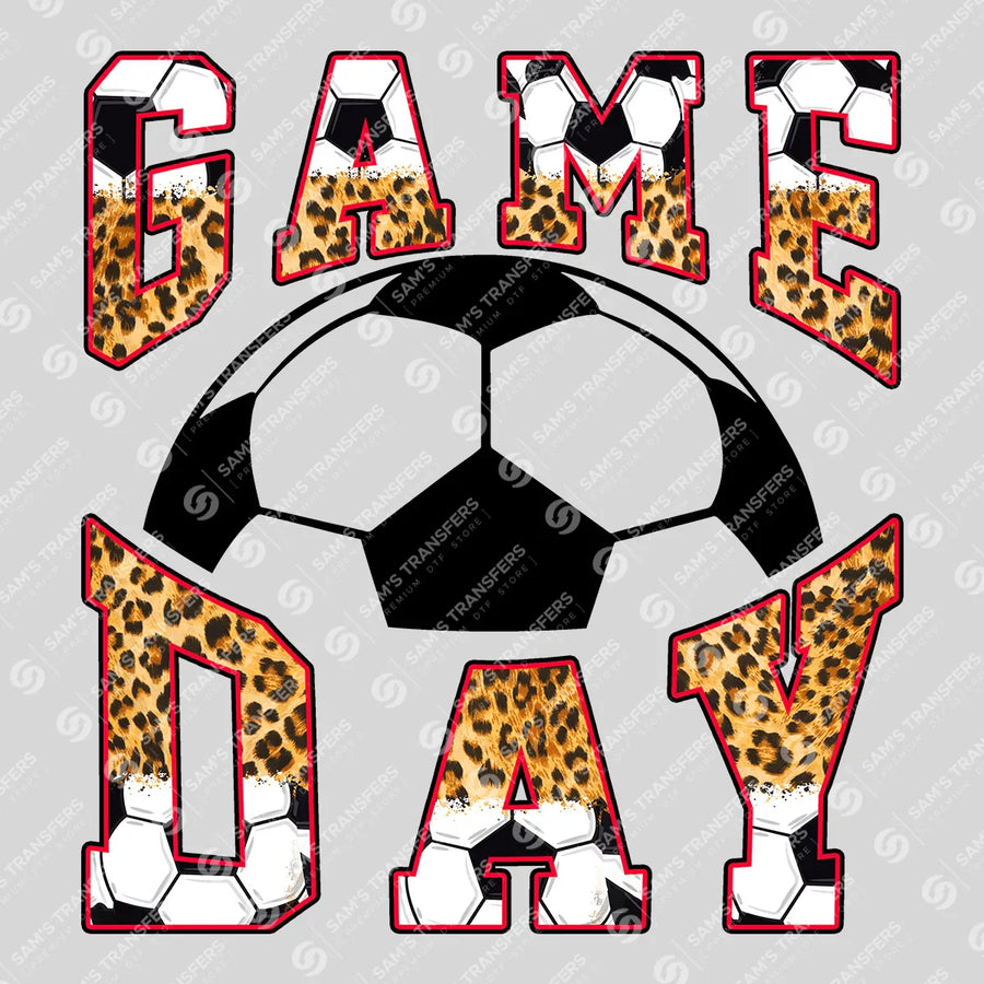 Game Day Leopard Soccer Ready-to-Press DTF Transfer | SAT06171