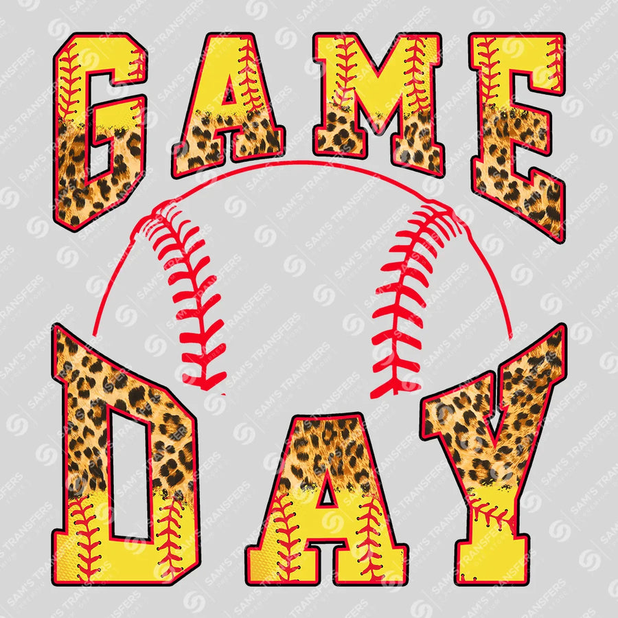 Game Day Leopard Softball Ready-to-Press DTF Transfer | SAT06172