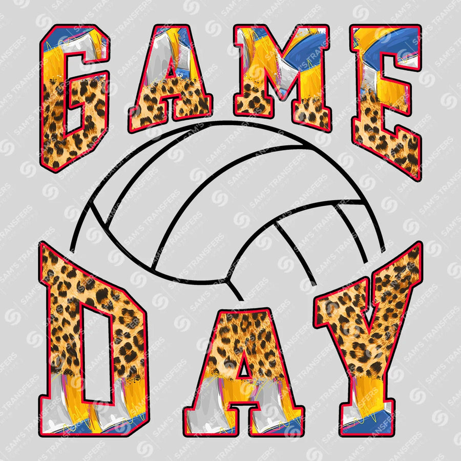 Game Day Leopard Volleyball Ready-to-Press DTF Transfer | SAT06173