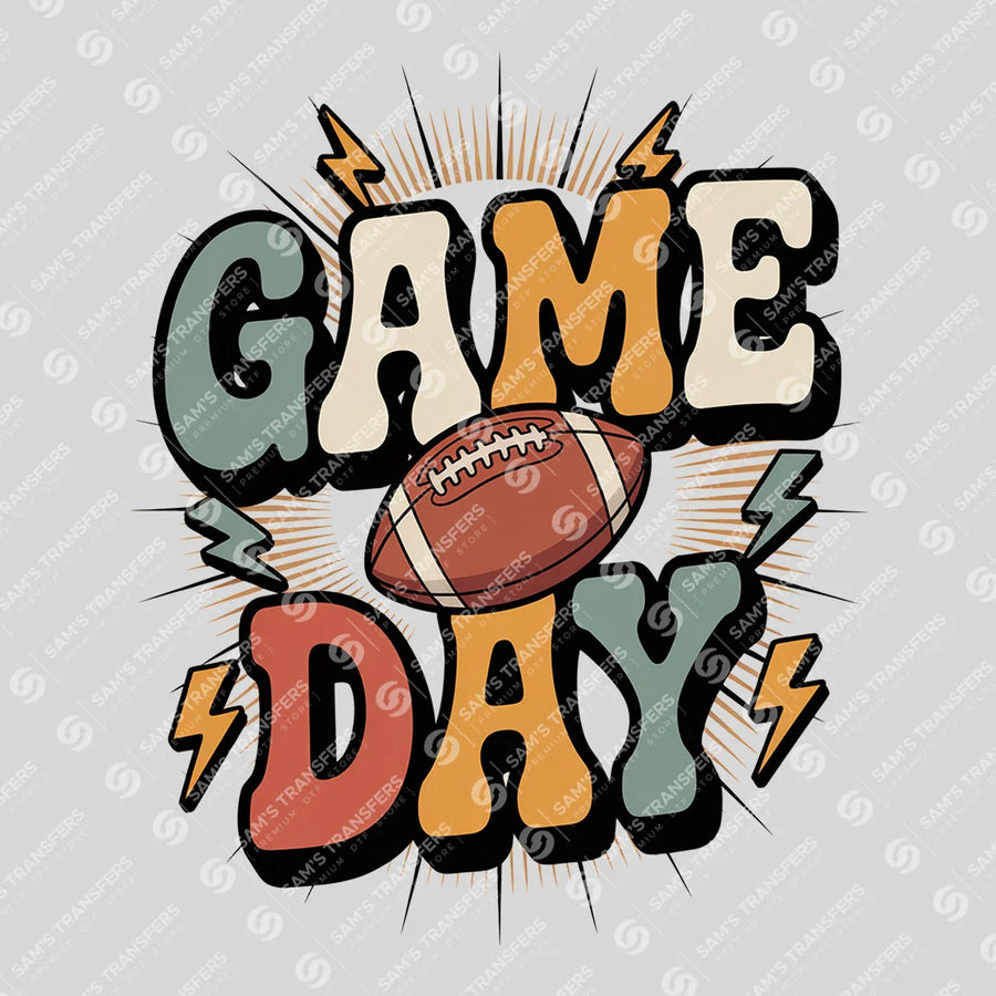 Game Day Retro Sunburst Ready-to-Press DTF Transfer | SAT06195
