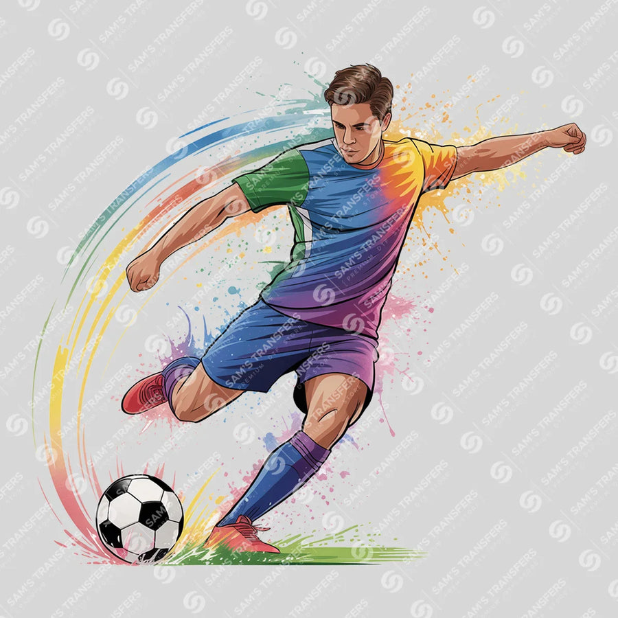Soccer Player Watercolor Ready-to-Press DTF Transfer | SAT06200