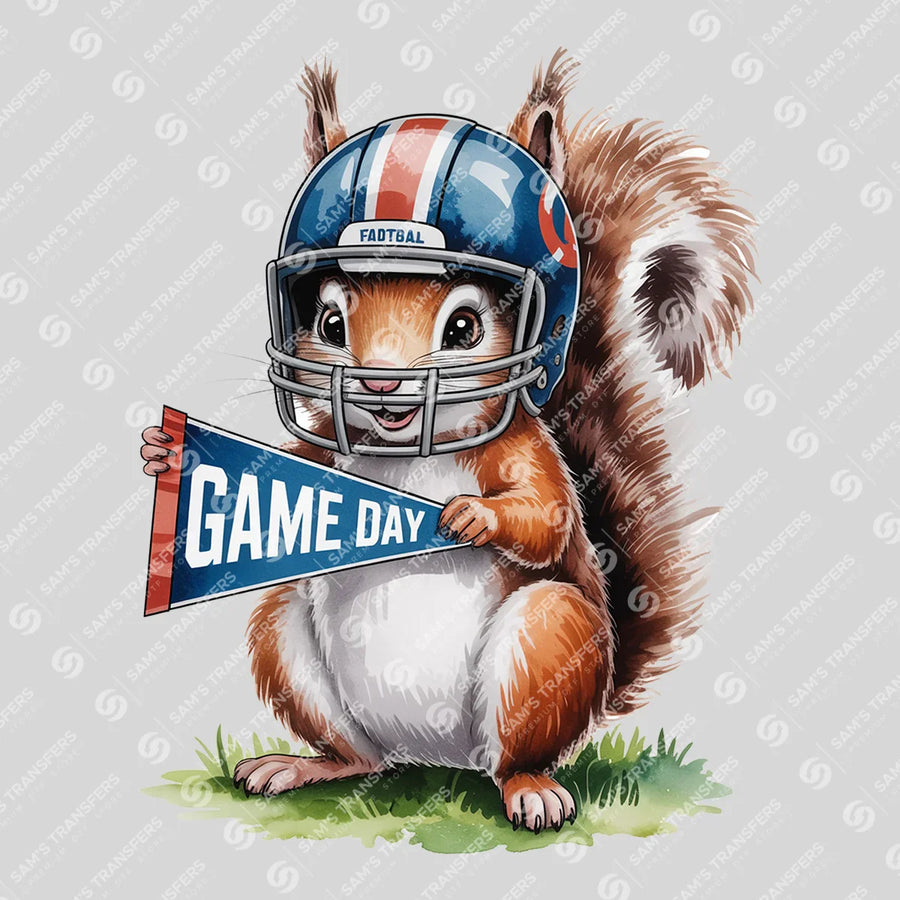 Game Day Squirrel Pennant Ready-to-Press DTF Transfer | SAT06203