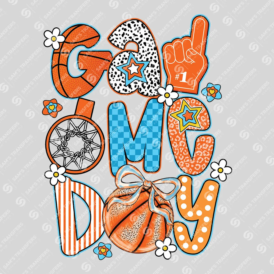 Game Day Basketball Doodle Ready-to-Press DTF Transfer | SAT06213