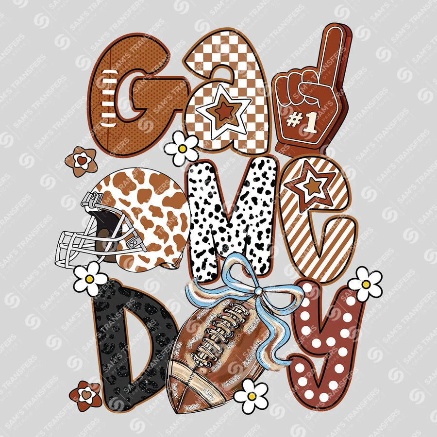 Game Day Football Doodle Ready-to-Press DTF Transfer | SAT06220