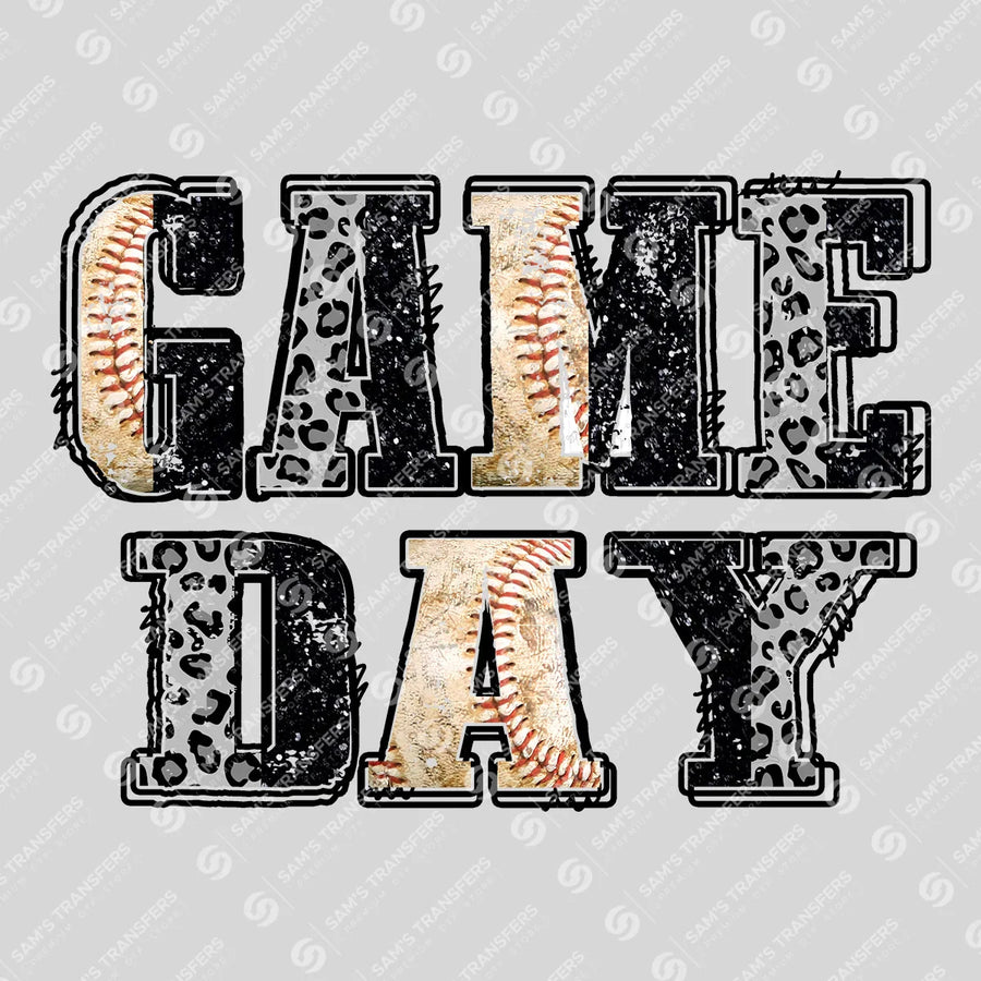 Game Day Baseball Leopard Ready-to-Press DTF Transfer | SAT06222