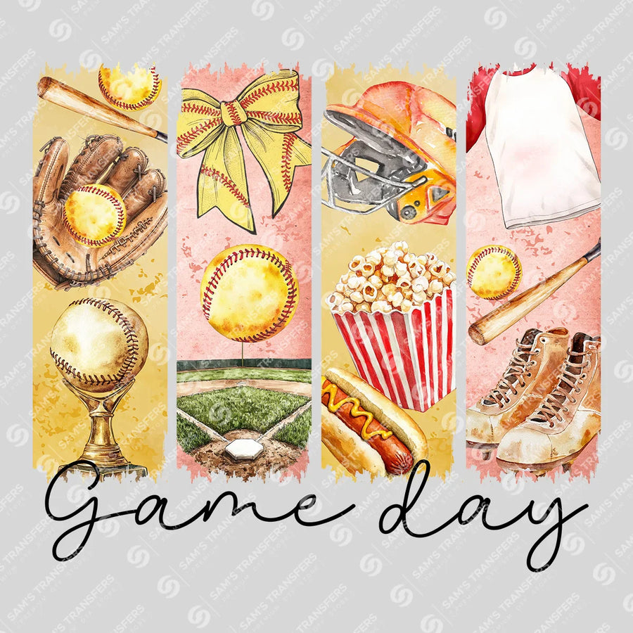 Game Day Softball Collage Ready-to-Press DTF Transfer | SAT06238