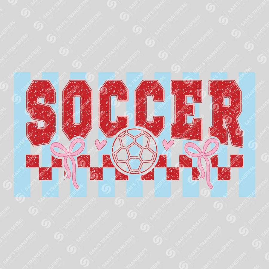Soccer Coquette Bows Ready-to-Press DTF Transfer | SAT06320