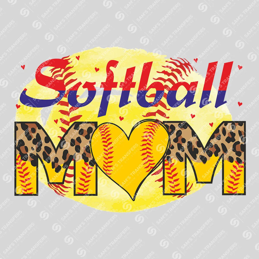 Softball Mom Leopard Ready-to-Press DTF Transfer | SAT06328