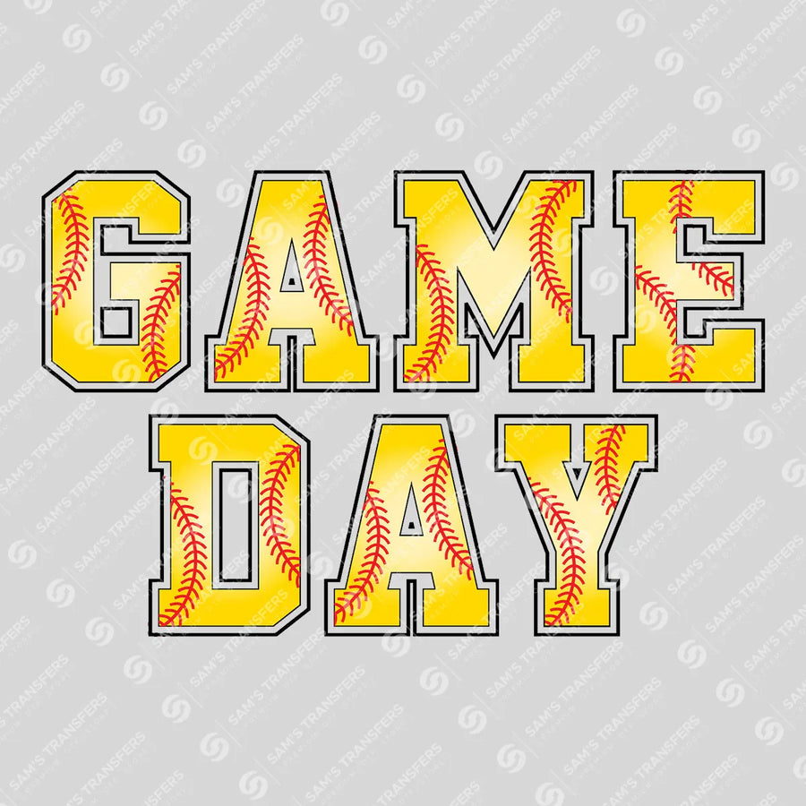 Game Day Softball Stitch Ready-to-Press DTF Transfer | SAT06329