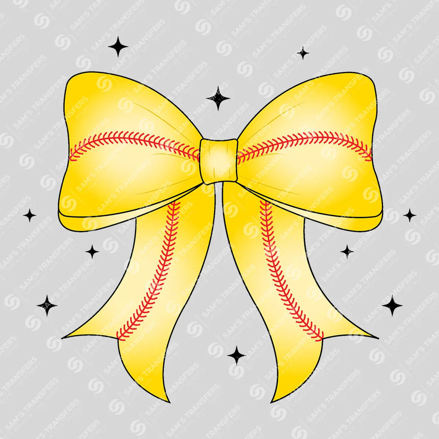 Softball Bow Ready-to-Press DTF Transfer | SAT06331